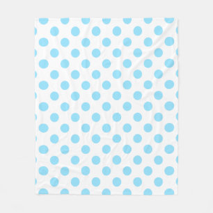 Baby blue and white polka dots fleece blanket