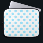 Baby blue and white polka dots laptop sleeve<br><div class="desc">Baby blue and white polka dots</div>