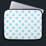Baby blue and white polka dots laptop sleeve<br><div class="desc">Baby blue and white polka dots</div>