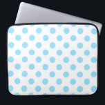 Baby blue and white polka dots laptop sleeve<br><div class="desc">Baby blue and white polka dots</div>