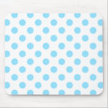 Baby blue and white polka dots mouse pad<br><div class="desc">Baby blue and white polka dots</div>