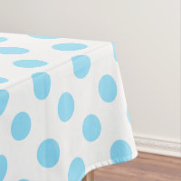 Baby blue and white polka dots