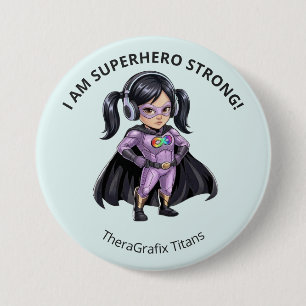 Baby Blue Autism Chloe I Am Strong Button