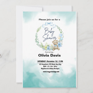 Baby Blue Baby Shower Invitation