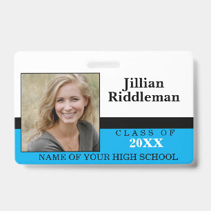Baby Blue, Black and White - Photo Reuion ID Badge