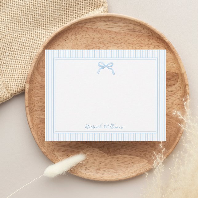 Baby Blue Bow and Stripes Border Card (Creator Uploaded)
