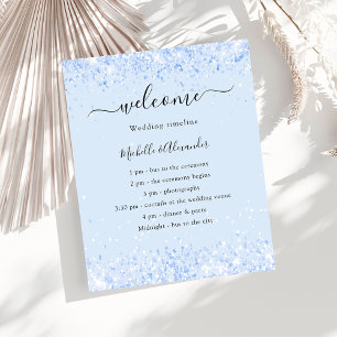 Baby blue budget wedding program