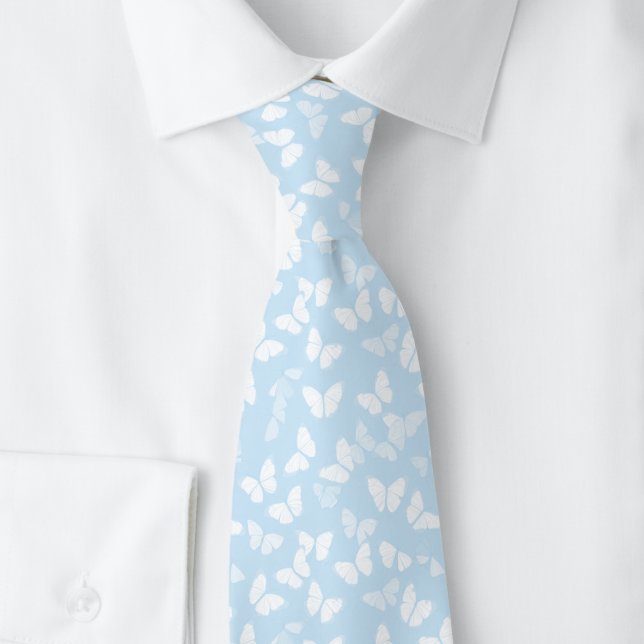 Baby Blue Butterflies Tie (Creator Uploaded)