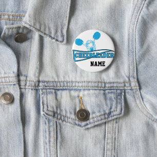 Baby Blue Cheerleader   Personalize 6 Cm Round Badge