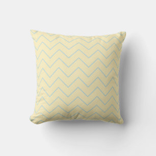 Baby Blue Chevron Buttercream Yellow Throw Pillow