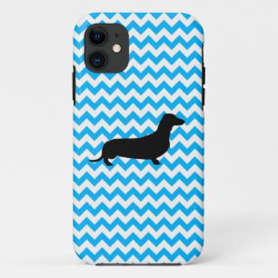 Baby Blue Chevron With Dachshund Case-Mate iPhone  Case