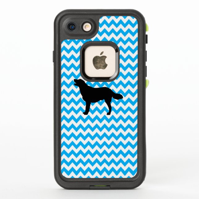 Baby Blue Chevron With Golden Silhouette LifeProof iPhone Case (Back)