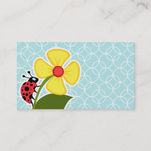 Baby Blue Circles; Ladybug Business Card