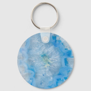 Baby Blue Crystal Agate Key Ring