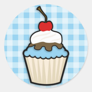 Baby Blue Cupcake Classic Round Sticker