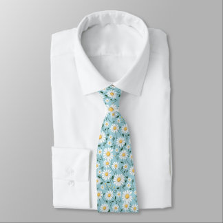 Baby Blue Daisy Floral Groomsmen Tie