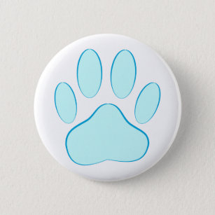 Baby Blue Dog Pawprint 6 Cm Round Badge