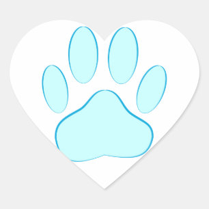 Baby Blue Dog Pawprint Heart Sticker