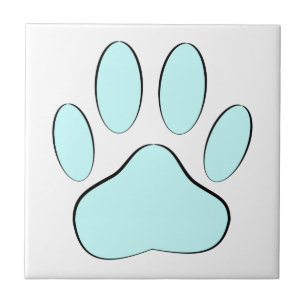 Baby Blue Dog Pawprint Tile