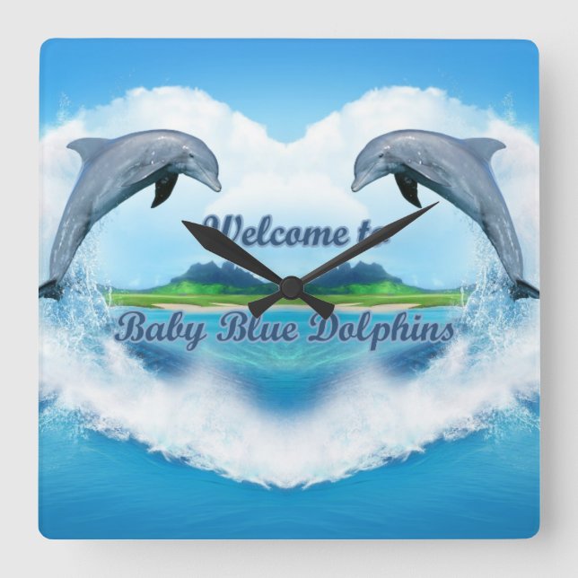 Baby Blue Dolphin Clock (Front)