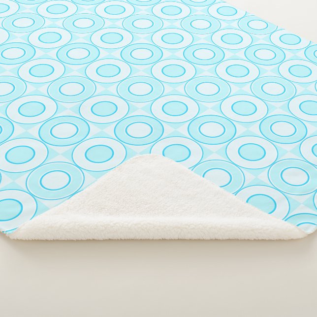 Baby Blue Doughnut Check Sherpa Blanket (3/4)