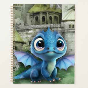 Baby Blue Dragon And Fantasy Mediaeval Castle Planner
