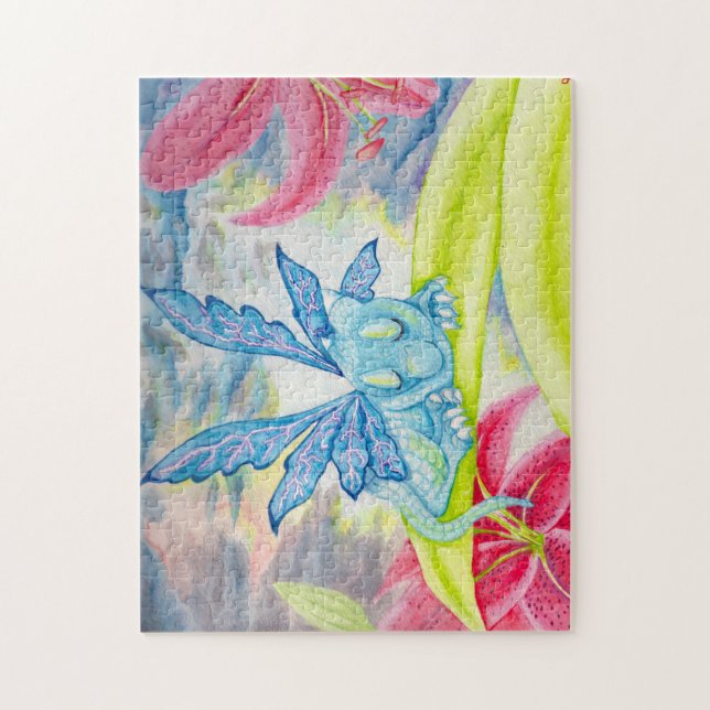 Baby Blue Dragon Fairy lily storm puzzle (Vertical)