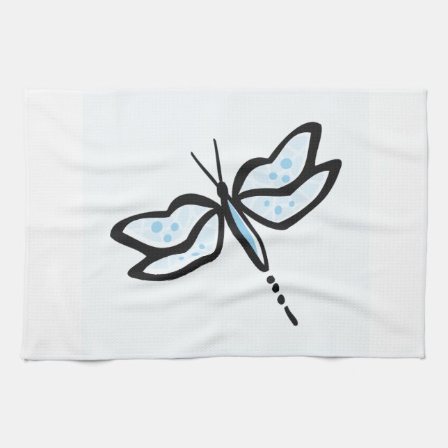 Baby Blue Dragonfly Tea Towel (Horizontal)