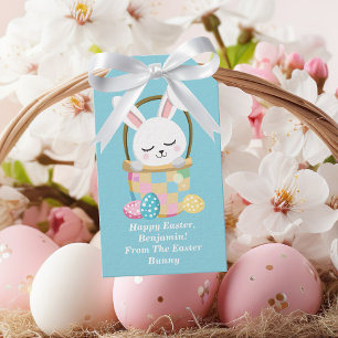 Baby Blue Easter Bunny Cute Custom Children's Gift Tags
