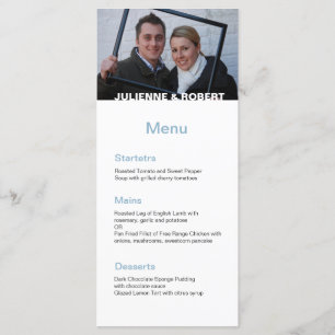 Baby Blue Elegant Modern Photo Wedding Menu