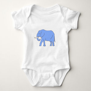 Baby Blue Elephant Walking Baby Bodysuit