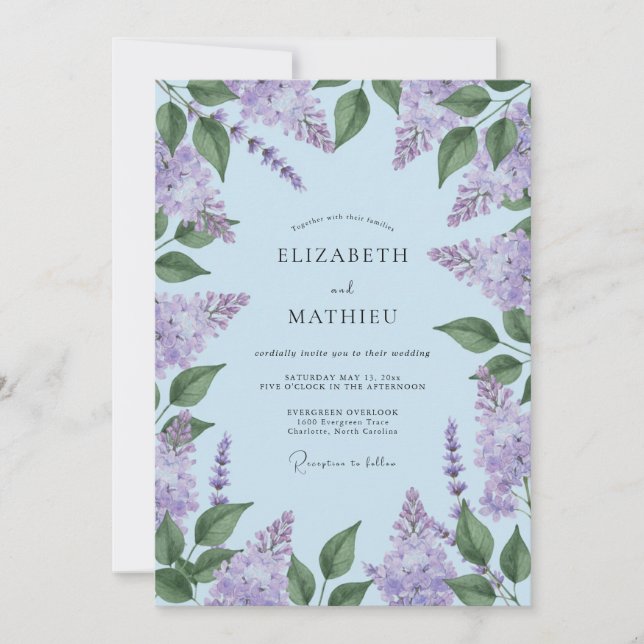 Baby Blue Fairytale Spring Wedding Invitation (Front)