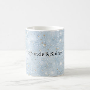 Baby Blue Faux Glitter Coffee Mug
