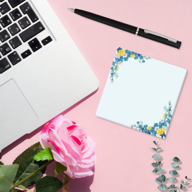 Baby Blue Floral Dream Post-it Notes (Creator Uploaded)