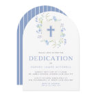 Baby Blue Floral Wreath & Cross Baby Dedication