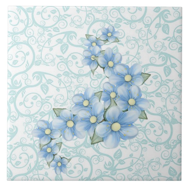 baby blue flowers tile (Front)