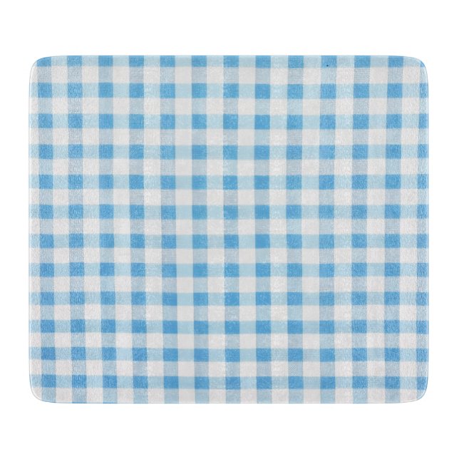 Baby Blue Gingham Cutting Board (Front)