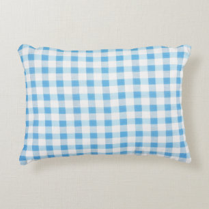 Baby Blue Gingham Decorative Cushion