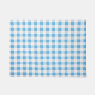 Baby Blue Gingham Doormat