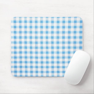 Baby Blue Gingham Mouse Pad