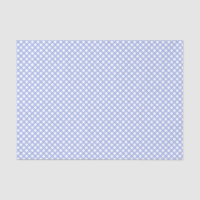 Baby Blue Gingham Pattern Tissue Paper (Front)