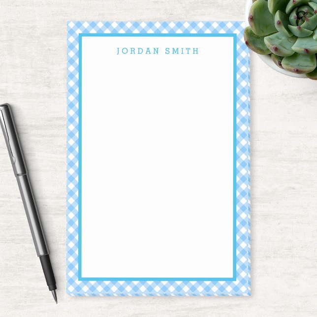 Baby Blue Gingham with Border Post-it Notes (Creator Uploaded)