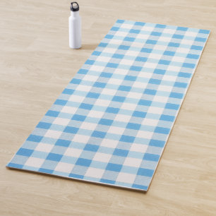 Baby Blue Gingham Yoga Mat