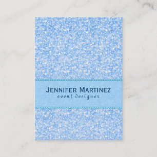 Baby Blue Glitter And Sparkles Pattern Business Card