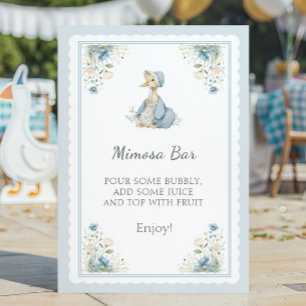 Baby Blue Goose Mimosa Bar Girl Baby Shower Floral Poster