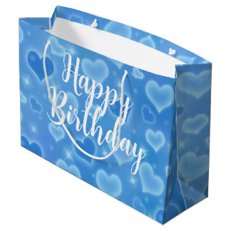 Baby Blue Happy Birthday Large Gift Bag
