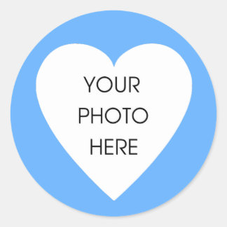 Baby Blue Heart Border Stickers - Customised
