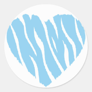 Baby Blue Heart Classic Round Sticker