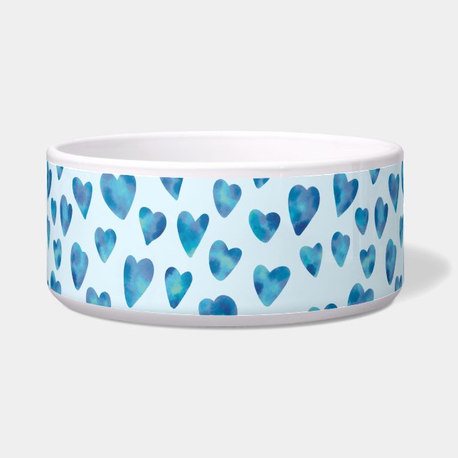 Baby Blue Heart Pet Bowl (Front)