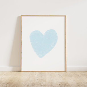 Baby Blue Heart Poster